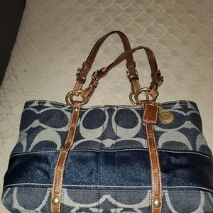 Denim coach bag